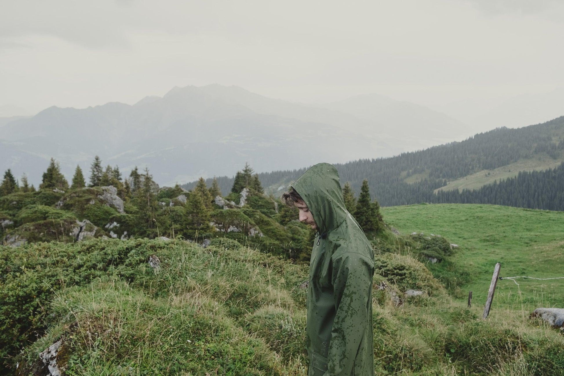 Waterproof Coat with Wool Khaki