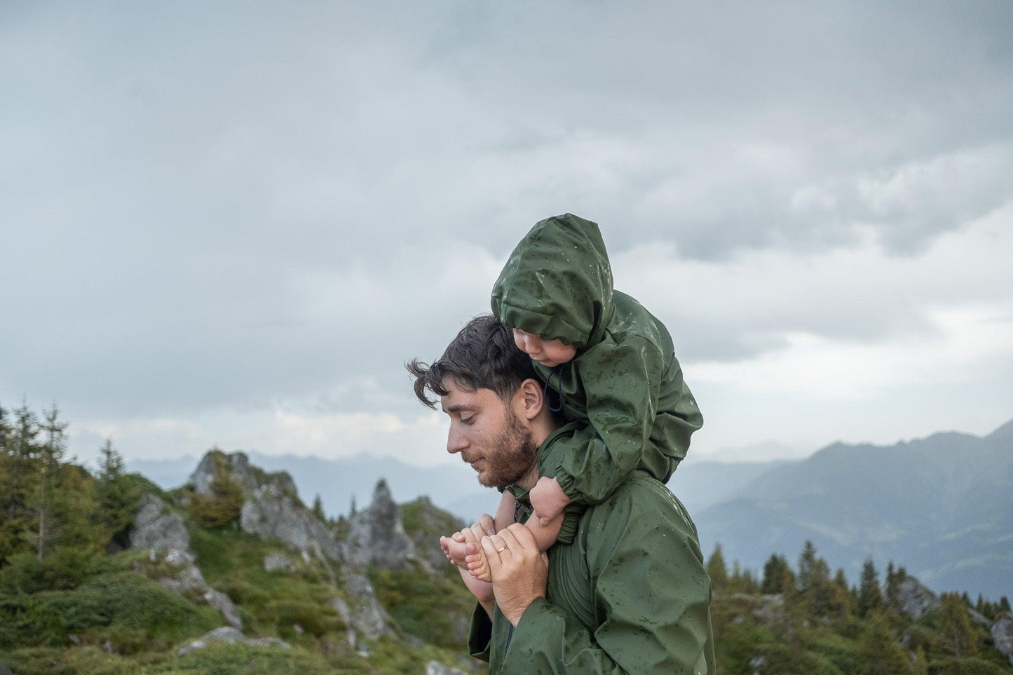 Waterproof Coat with Wool Khaki