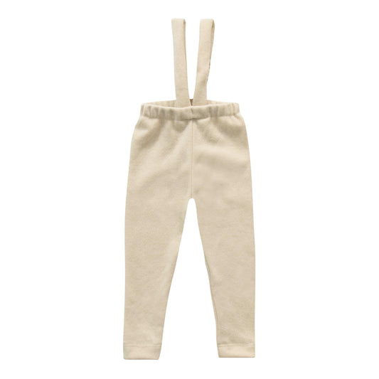 Woolen Pants with Suspenders Cream