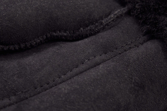 Adult Natural Sheepskin Gloves Black