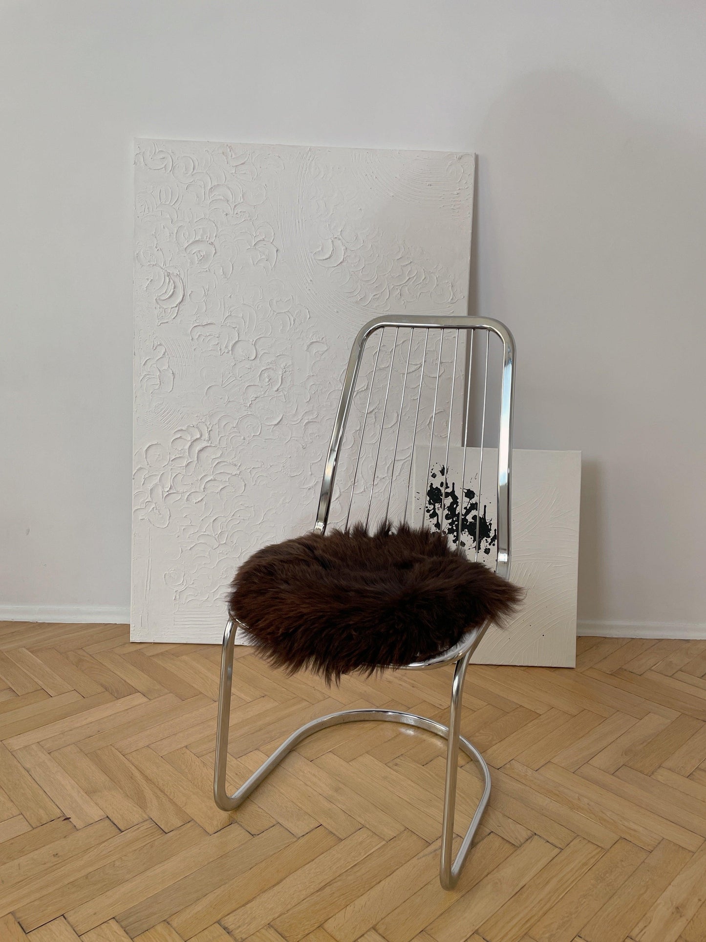 Natural Sheepskin Stool Cover