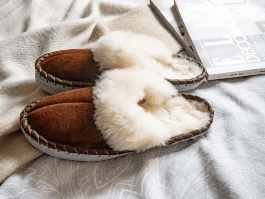 Adult Natural Brown Sheepskin Mules