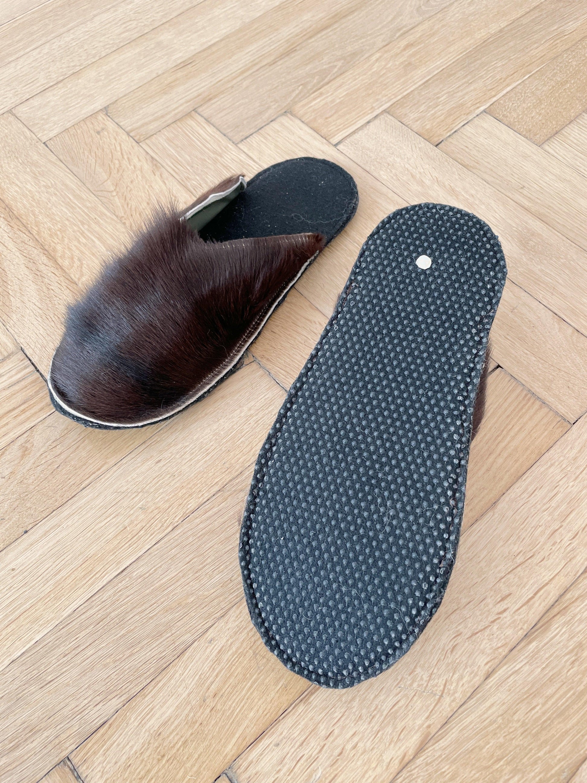 Adult Natural Goat skin Slippers