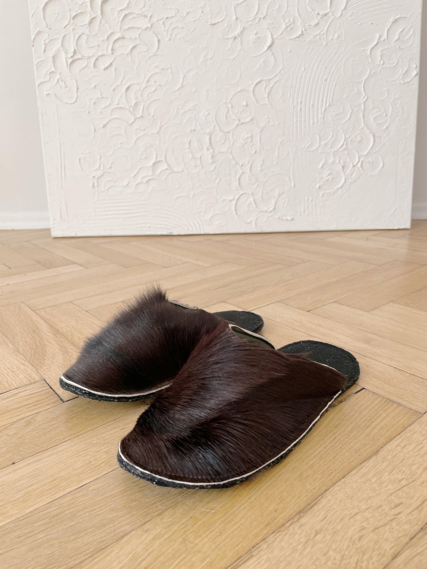 Adult Natural Goat skin Slippers