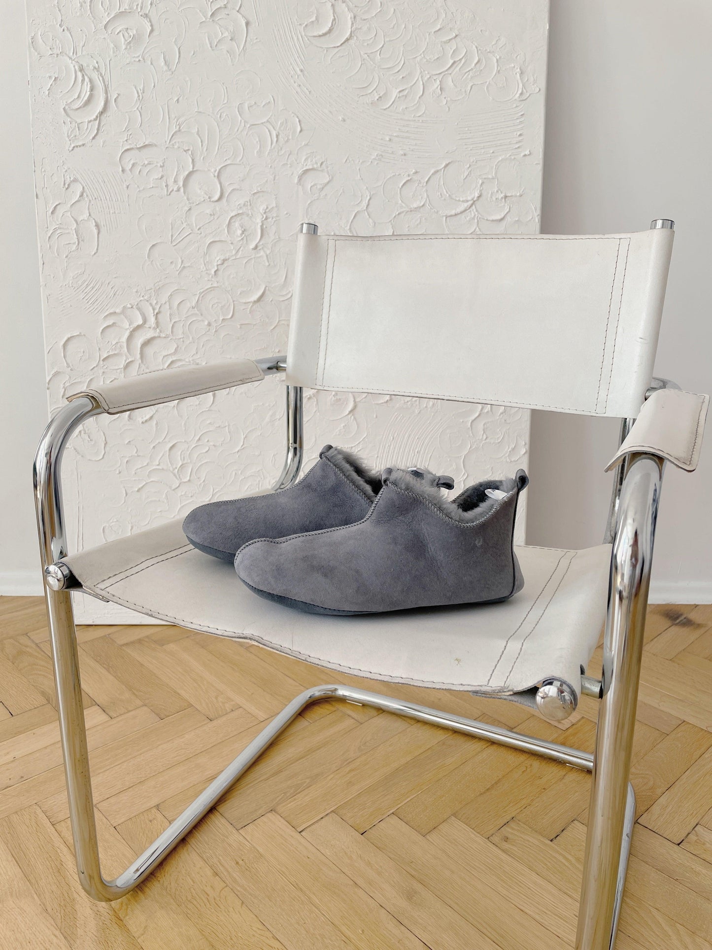 Adult Natural Sheepskin Grey Boots