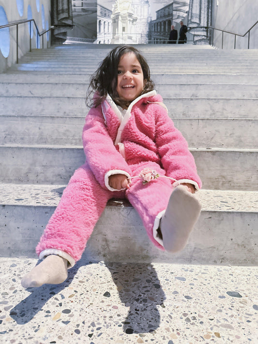 Baby/Kid Virgin Wool Overall Pink