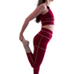 Lyocell/Wool Sports Leggings - Burgundy