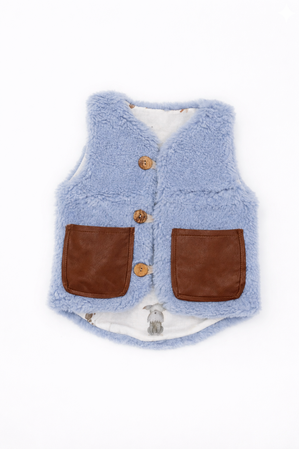 Baby/Kid Virgin Wool Vest - Blue