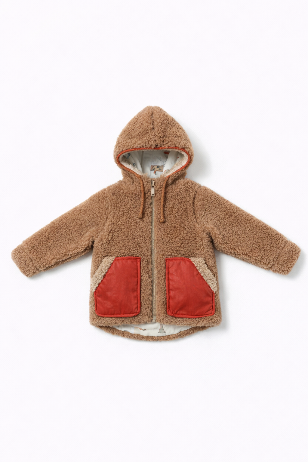 Baby/Kid Jacket in Teddy Wool - Melange Brown