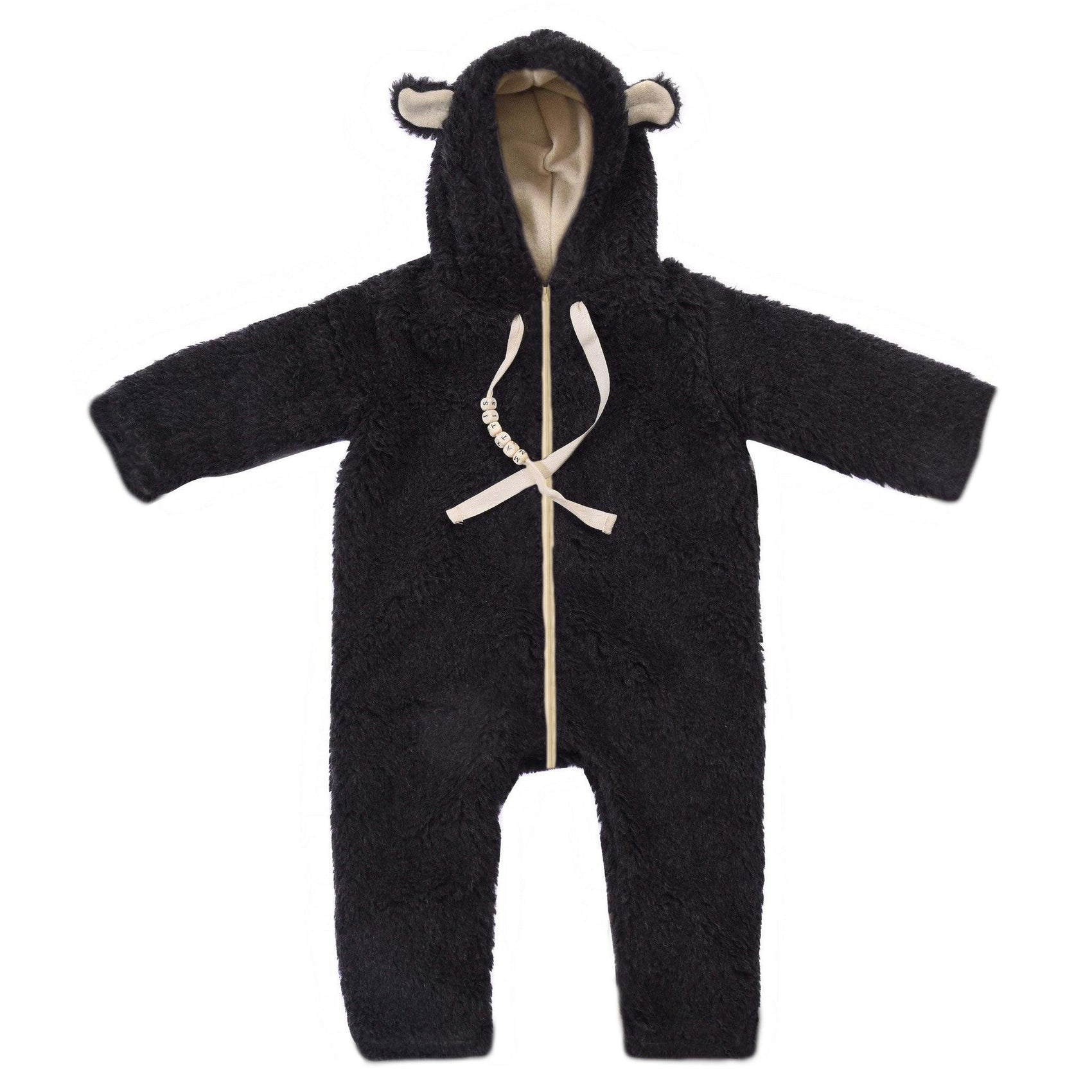 Baby/Kid Virgin Wool Overall - Charcoal