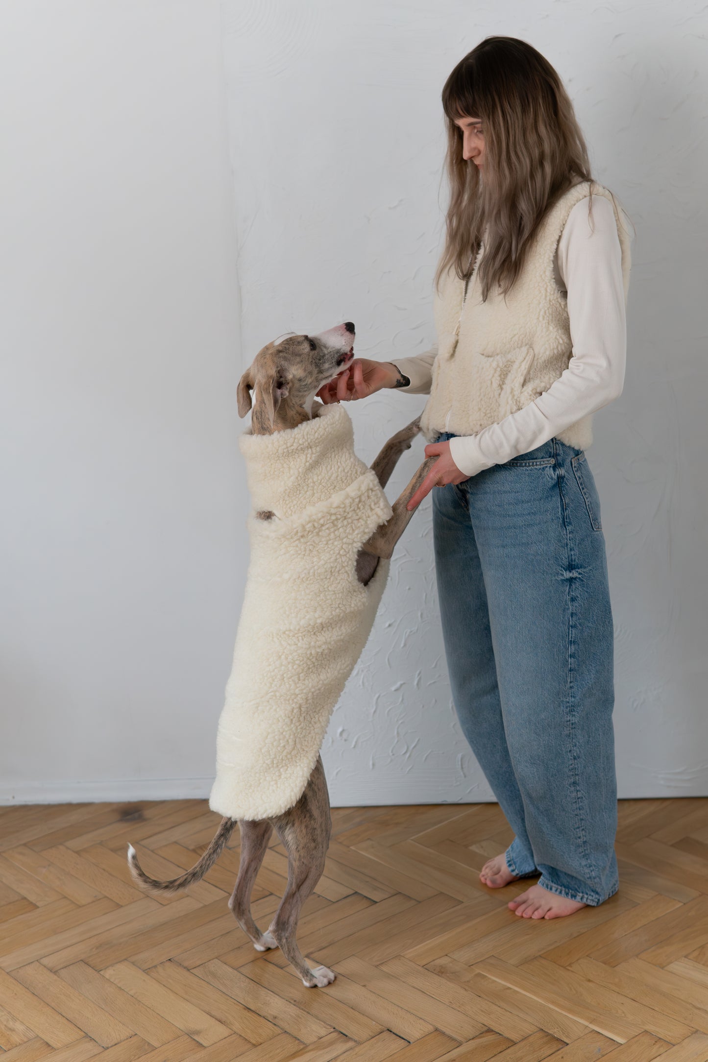 Woolen Dog Vest - White