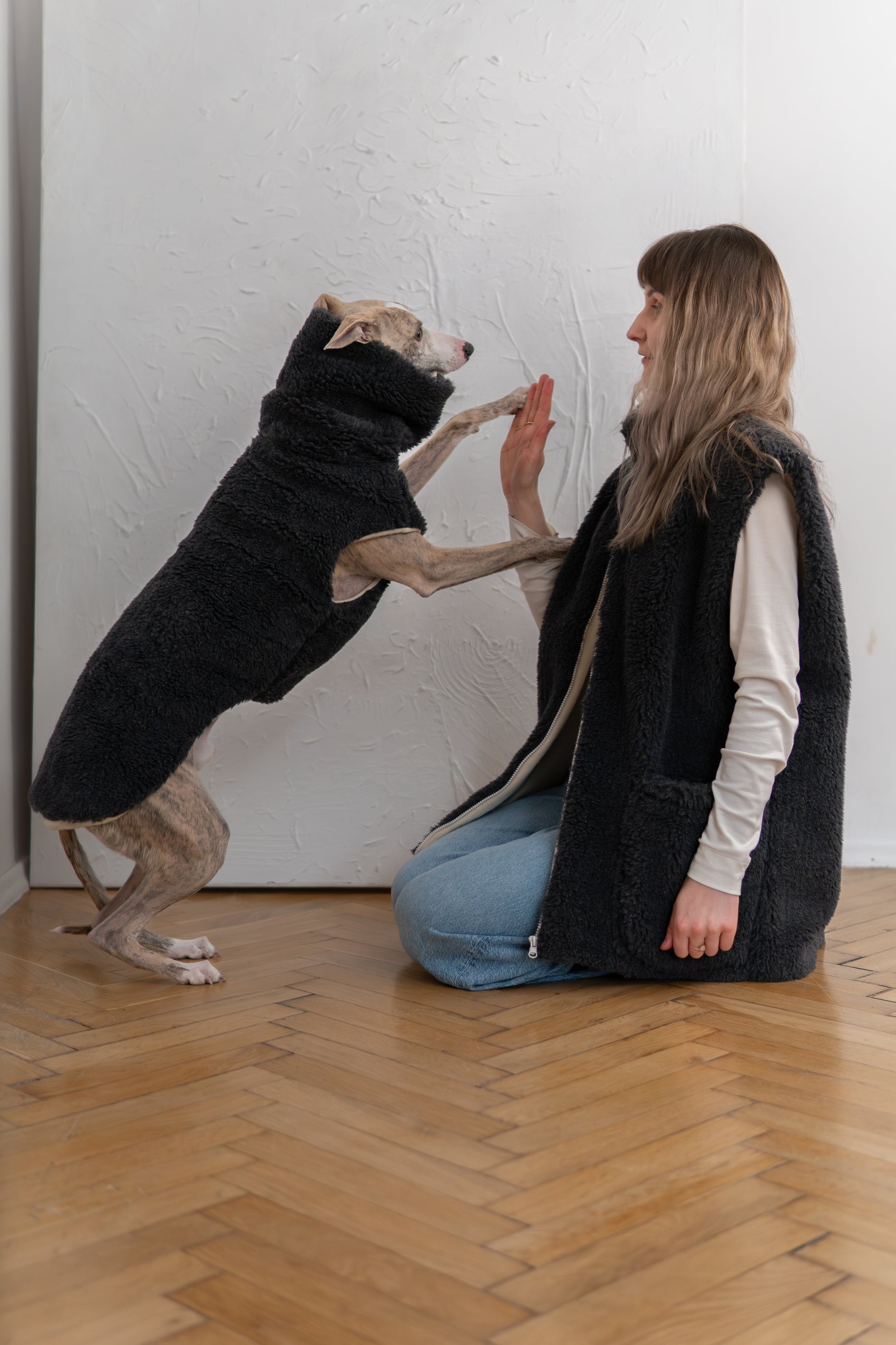 Woolen Dog Vest - Charcoal