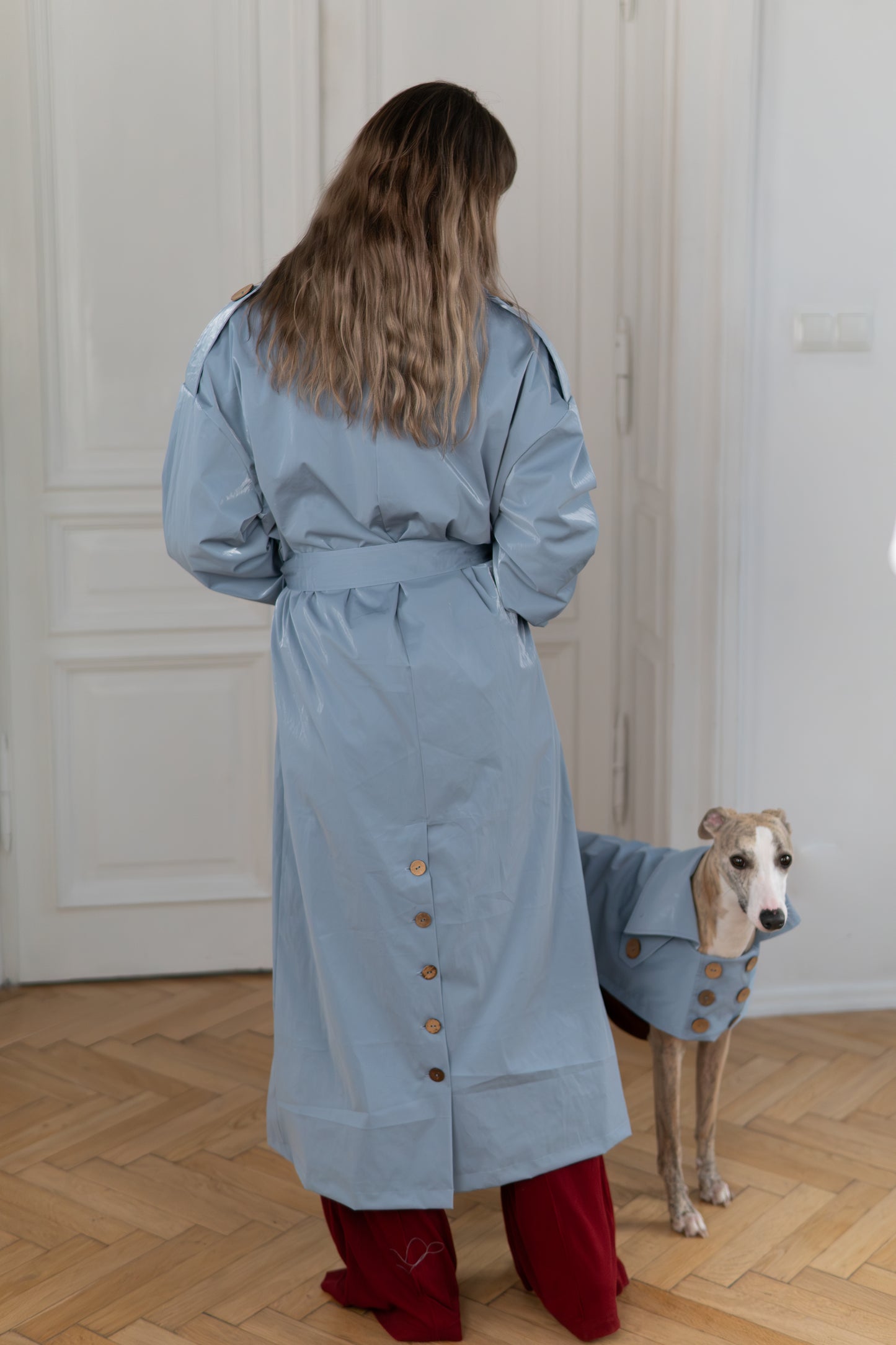 Water-repellent Dog Trench Coat - Chocolate Brown