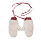 Adult Natural Wool Mittens / Gloves - White