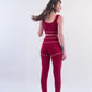 Lyocell/Wool Sports Leggings - Burgundy