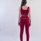 Lyocell/Wool Sports Leggings - Burgundy