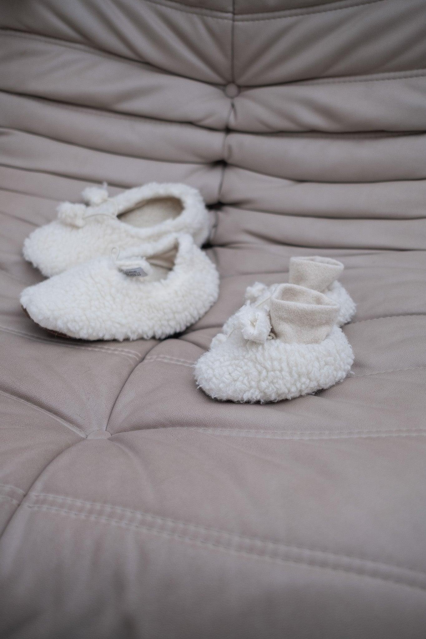 “Mama & Me” Woolen Teddy Slipper Gift Set