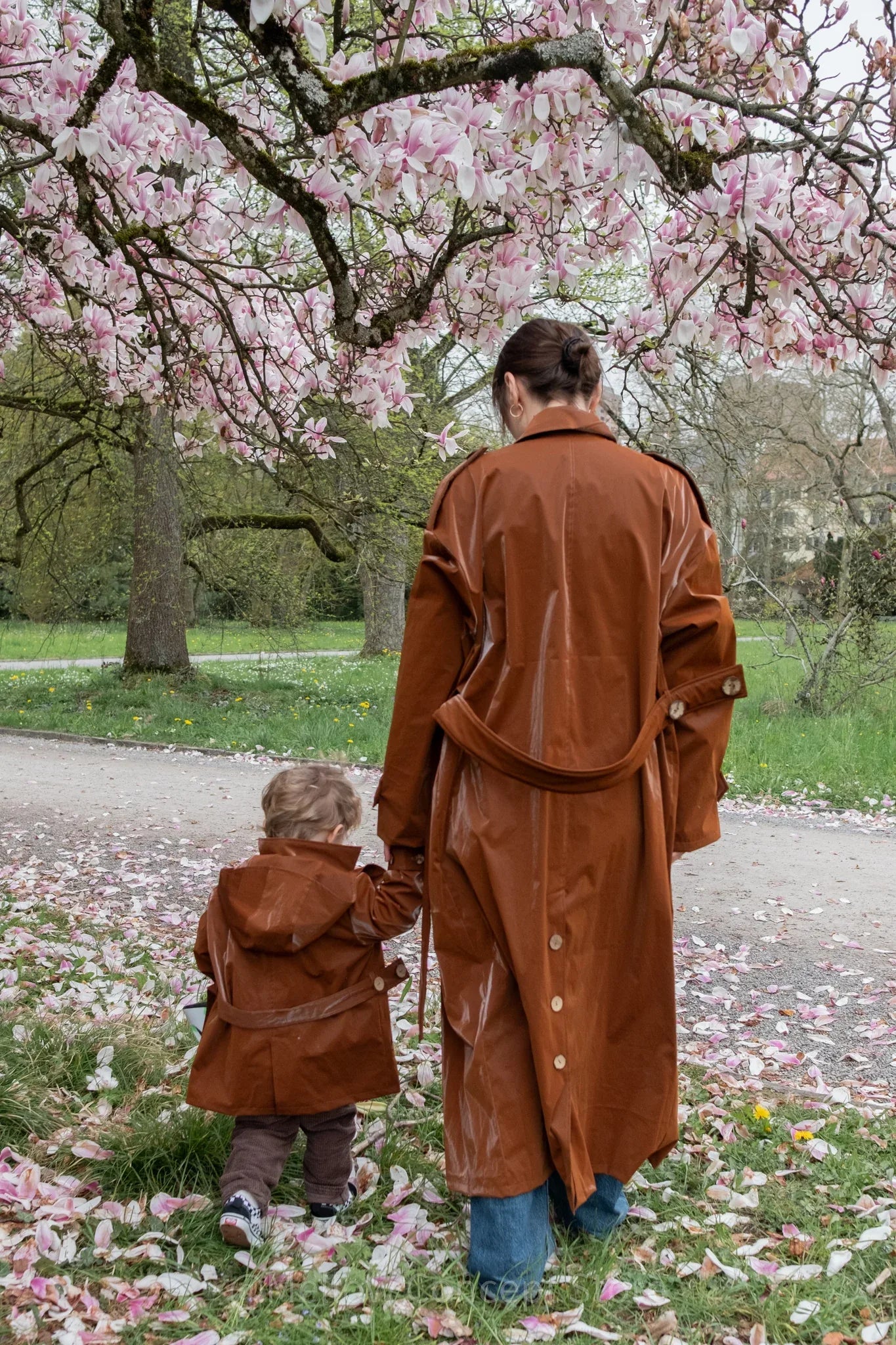 Kid's Trench Coat - Brown - Cotton