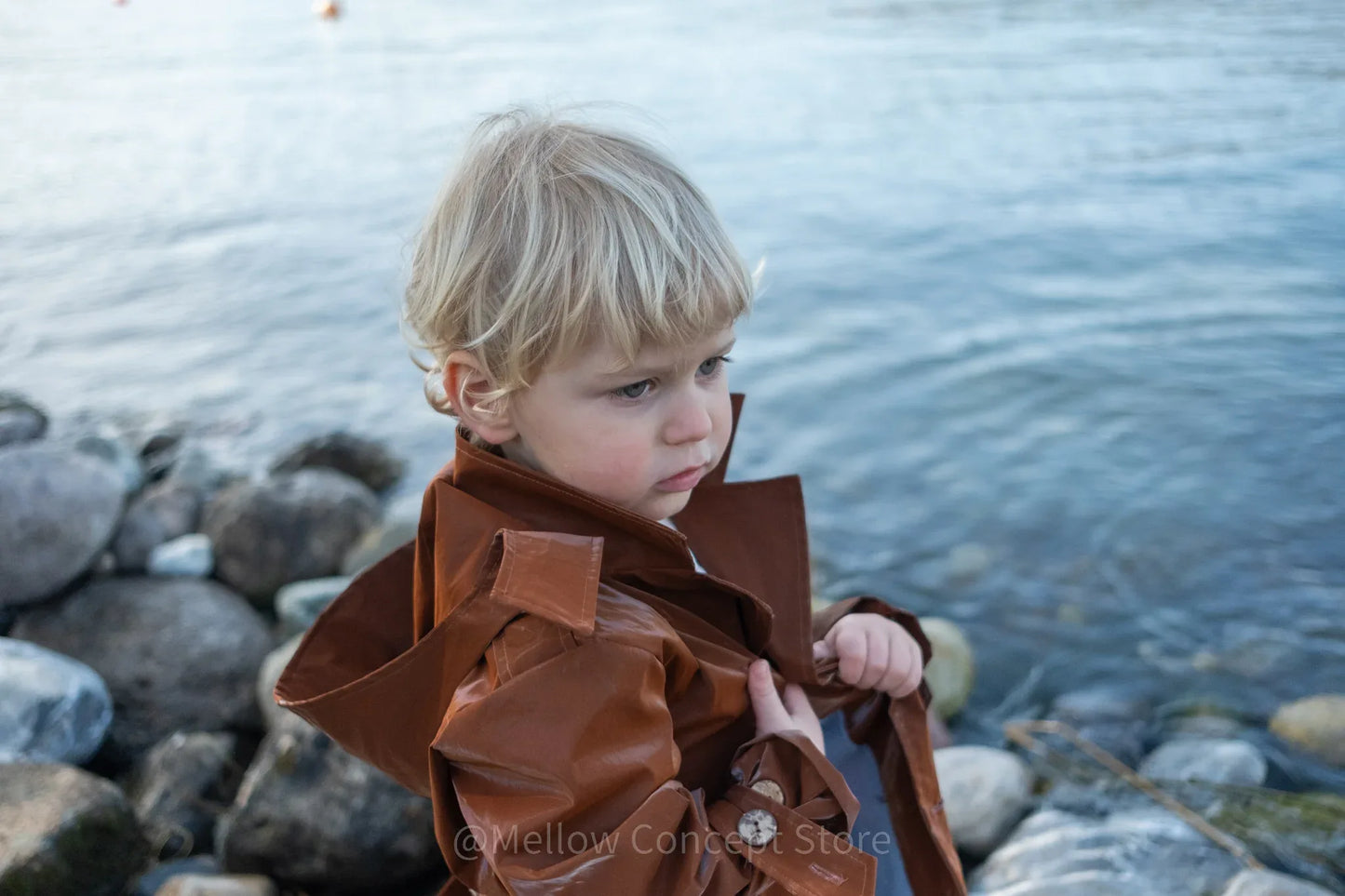 Kid's Trench Coat - Brown - Cotton