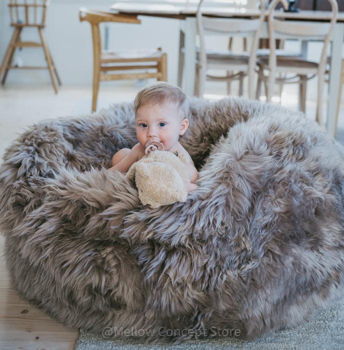 Natural Sheepskin Beanbag Greige MellowConceptStore