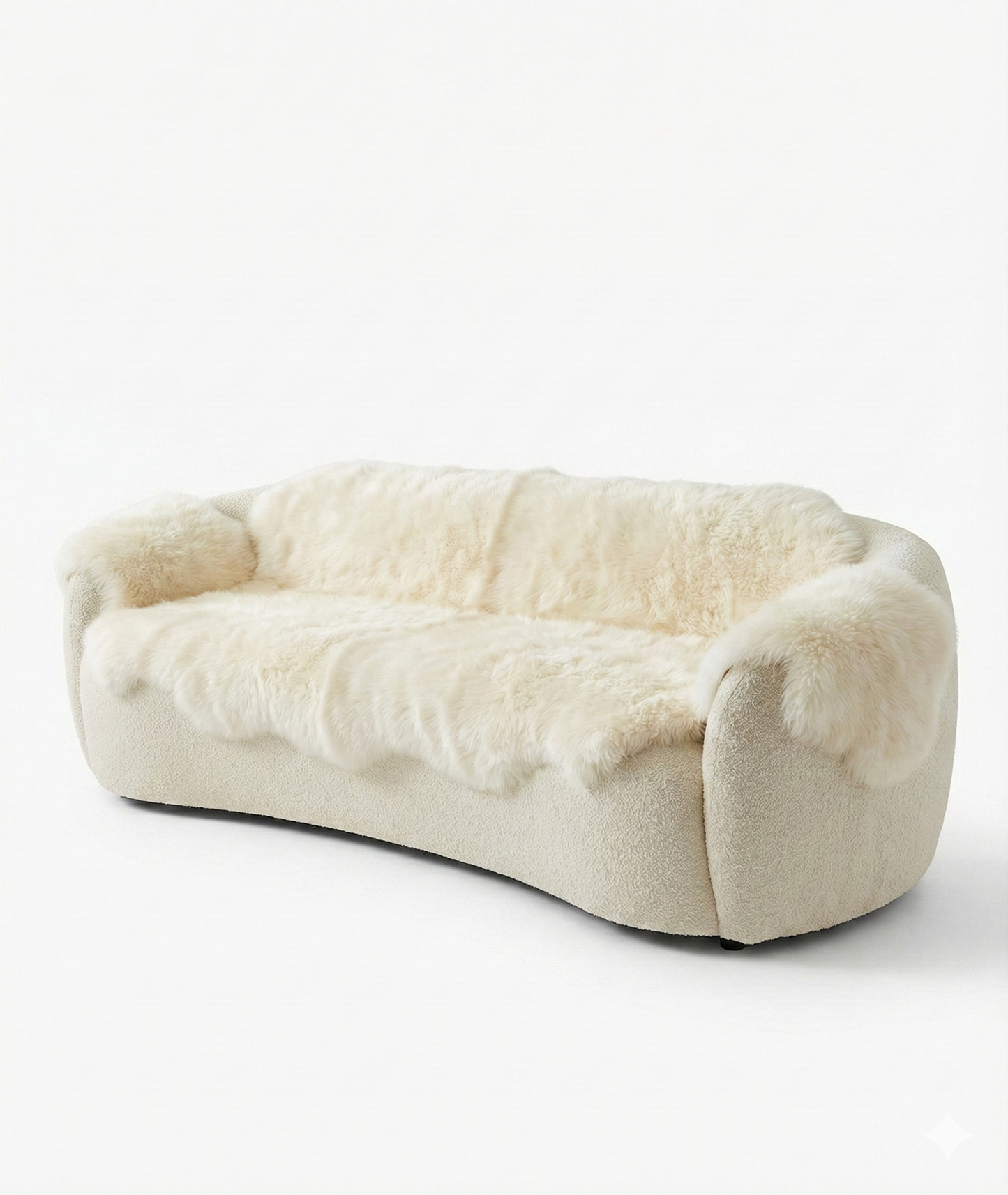 Genuine Ivory Sheepskin Couch Cover for Dogs — Natural Sofa Protector (Plastic-Free)