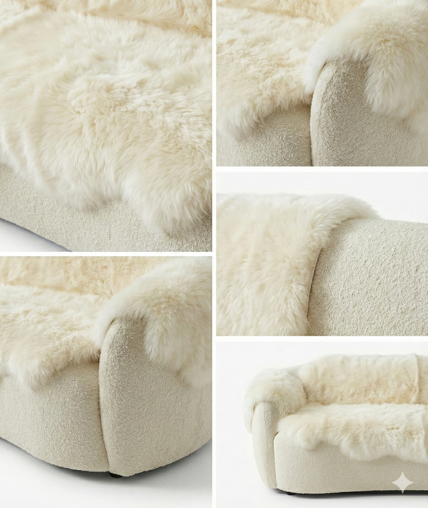 Genuine Ivory Sheepskin Couch Cover for Dogs — Natural Sofa Protector (Plastic-Free)