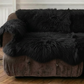 Genuine Black Sheepskin Couch Cover for Dogs — Natural Sofa Protector (Plastic-Free)