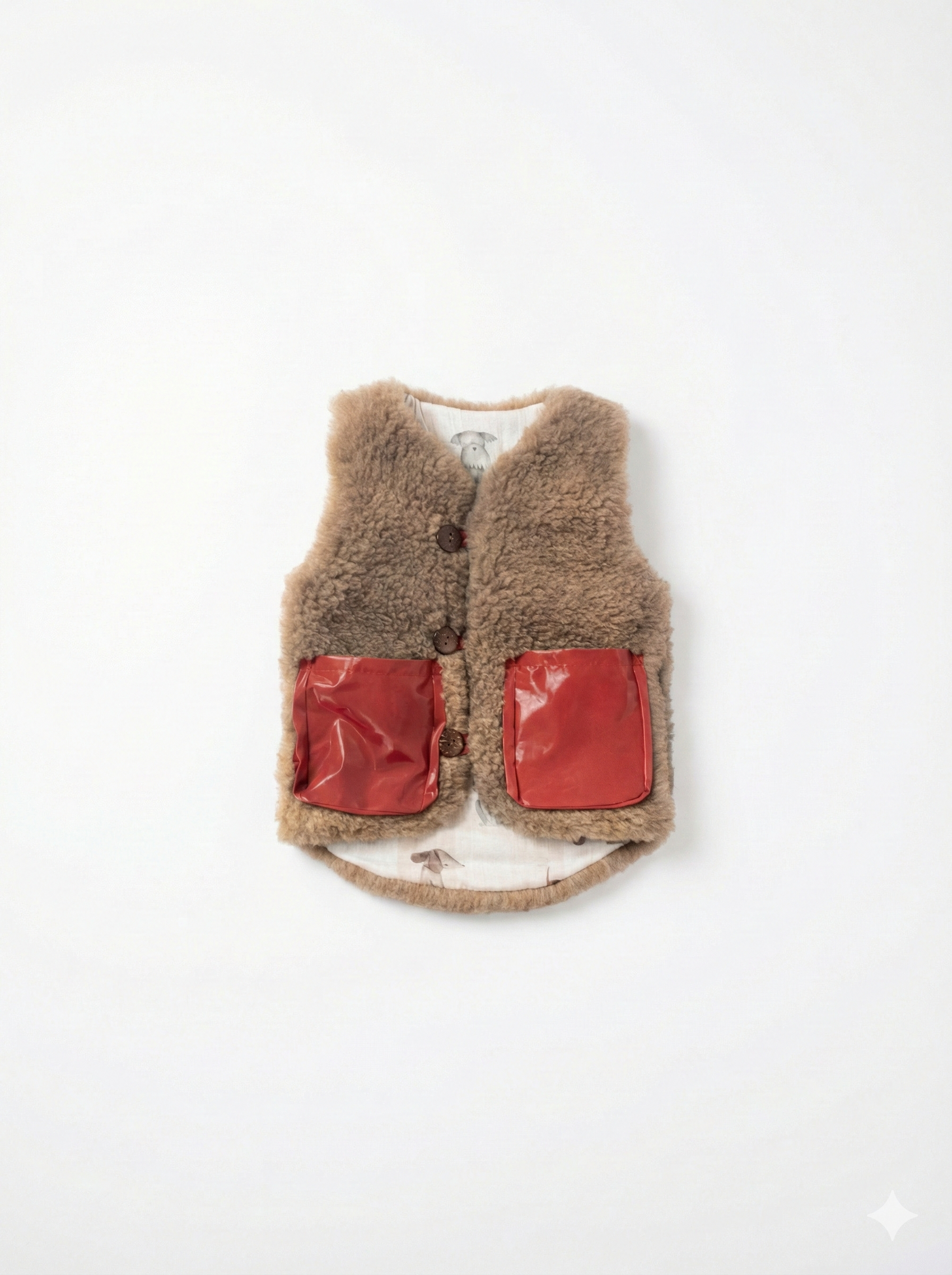 Baby/Kid Virgin Wool Vest - Brown