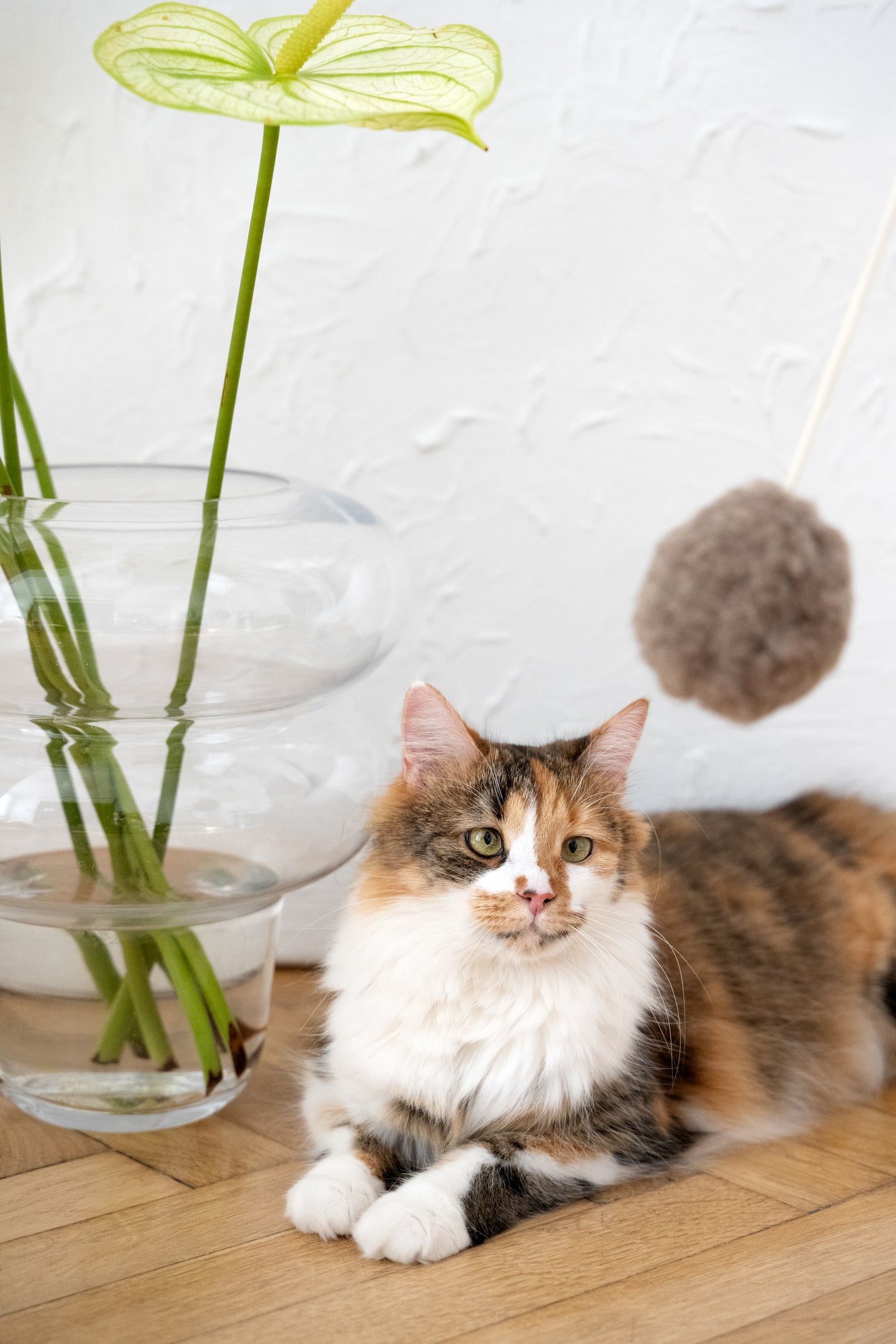 Natural Sheepskin Cat Toy: Ball