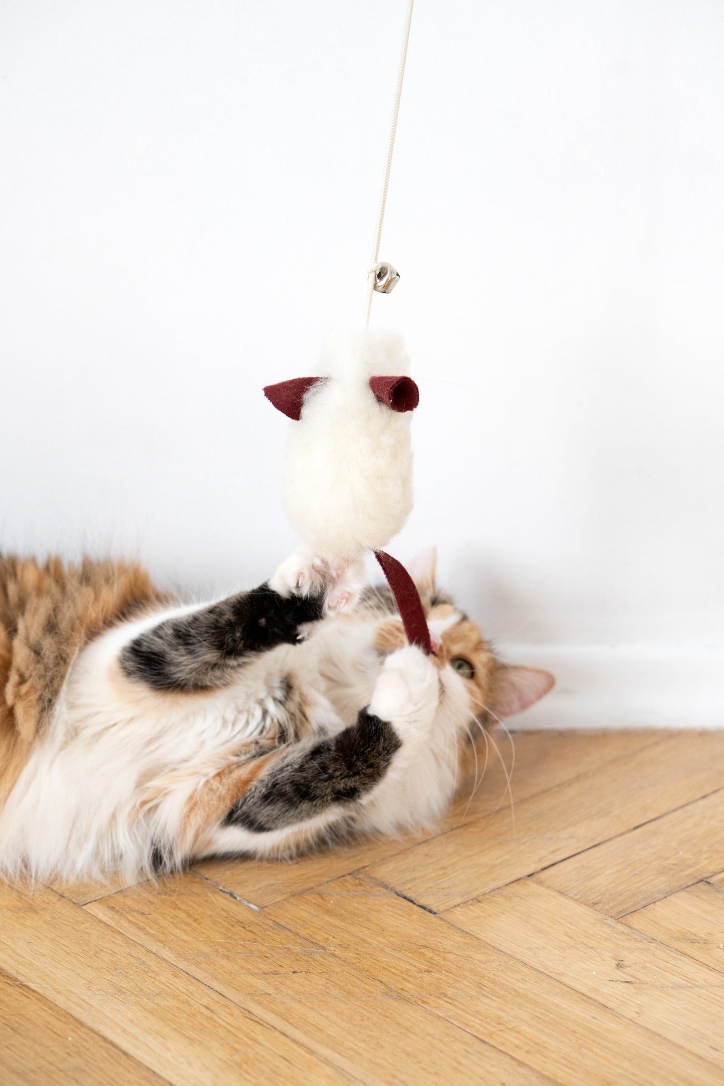 Natural Sheepskin Cat Toy: Mouse