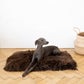 Square or Rectangular Natural Sheepskin Pet Mat - Brown