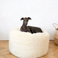 Oval Natural Wool Pet Bed - White