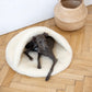 Natural Wool Pet Cave - White