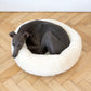 Round Natural Wool Pet Bed - White