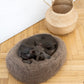 Oval Natural Wool Pet Bed - Beige