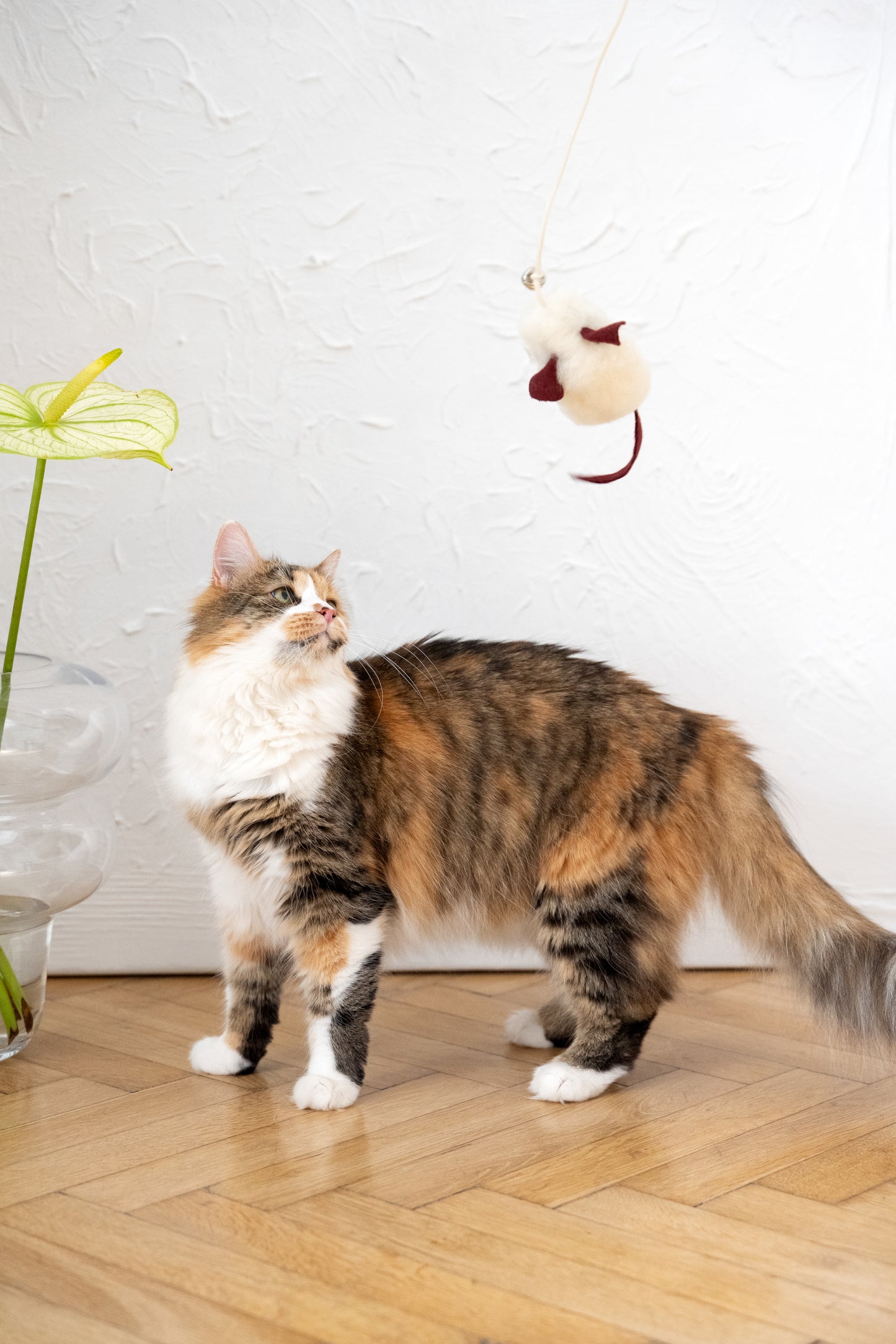 Natural Sheepskin Cat Toy: Mouse