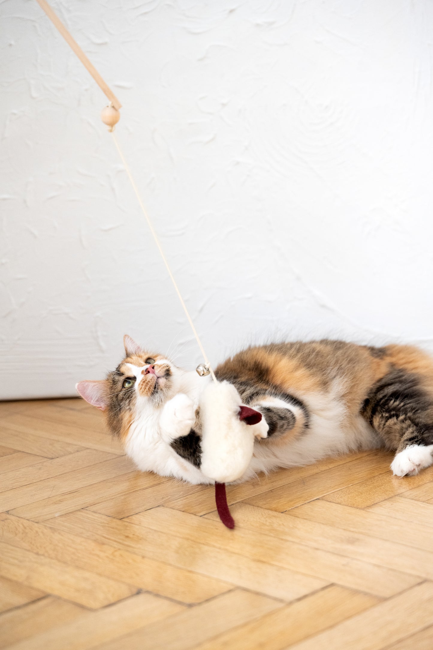 Natural Sheepskin Cat Toy: Mouse