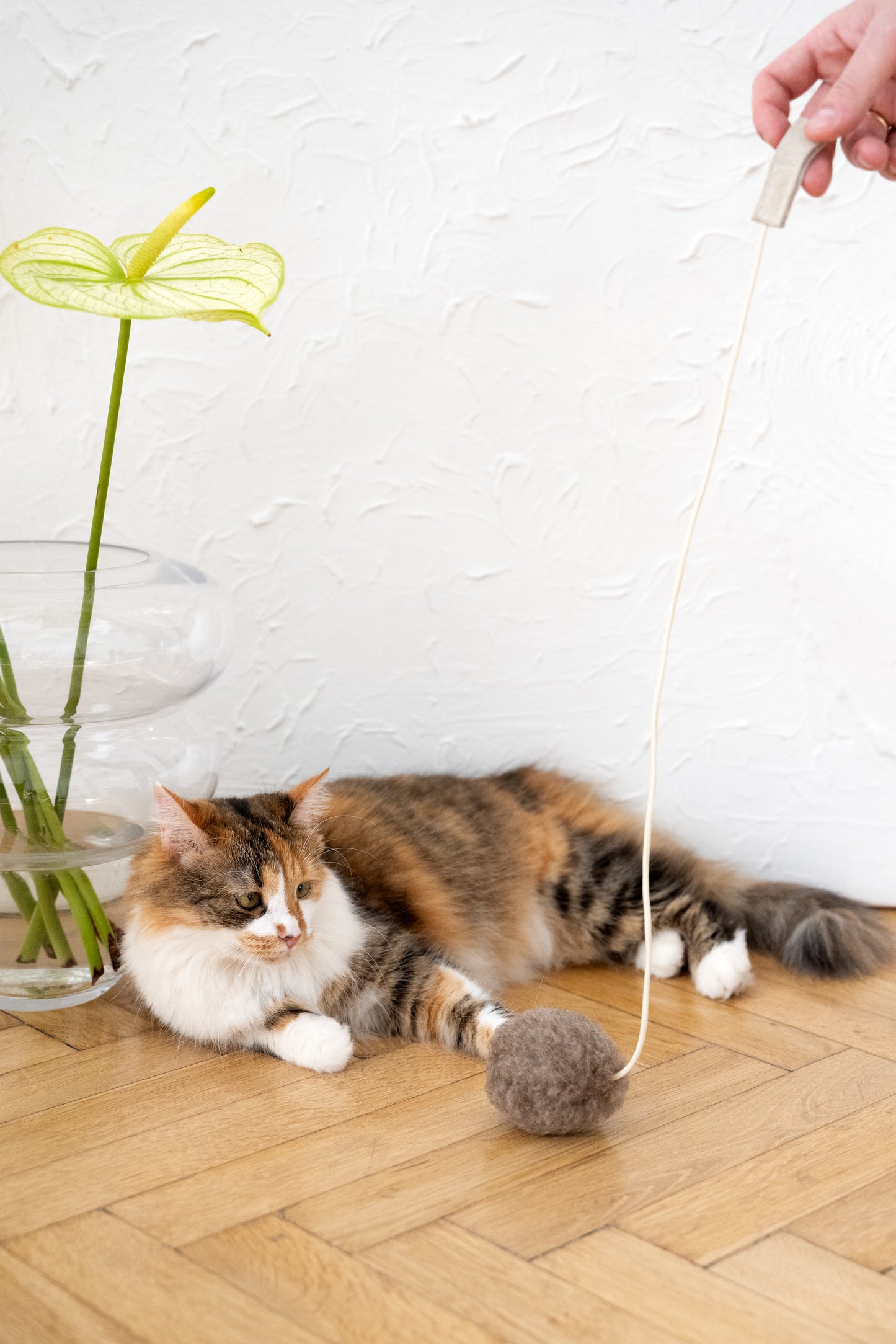 Natural Sheepskin Cat Toy: Ball