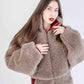 Woolen Women's Short Jacket - Beige