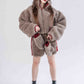 Woolen Women's Short Jacket - Beige