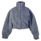 Woolen Women's Short Jacket - Dark Grey