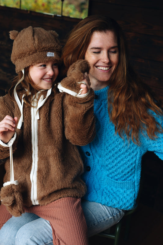 Brown Bear Woolen Baby Gloves