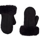 Adult Natural Sheepskin Gloves - Black