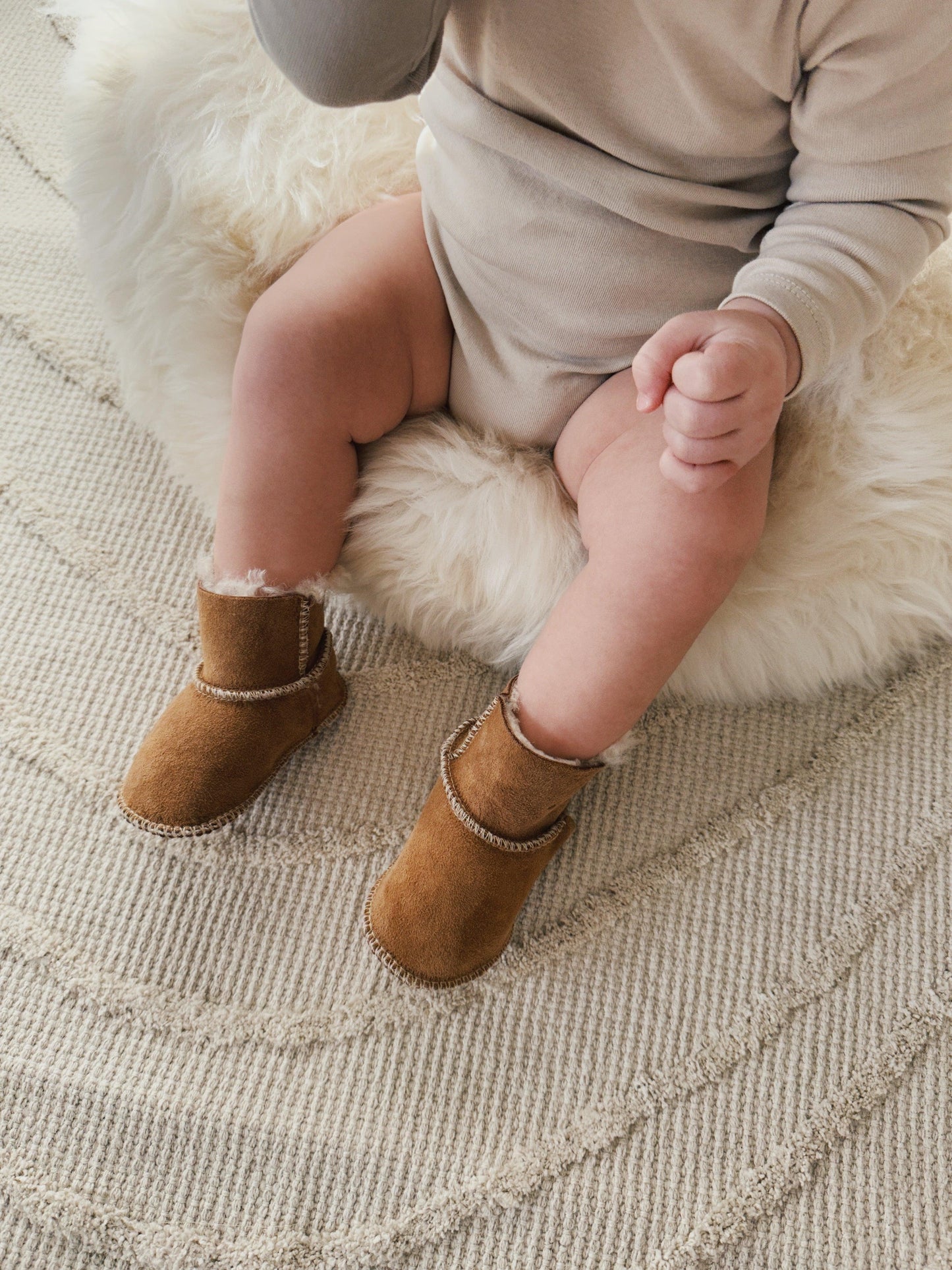 Beige Baby Natural Sheepskin Boots