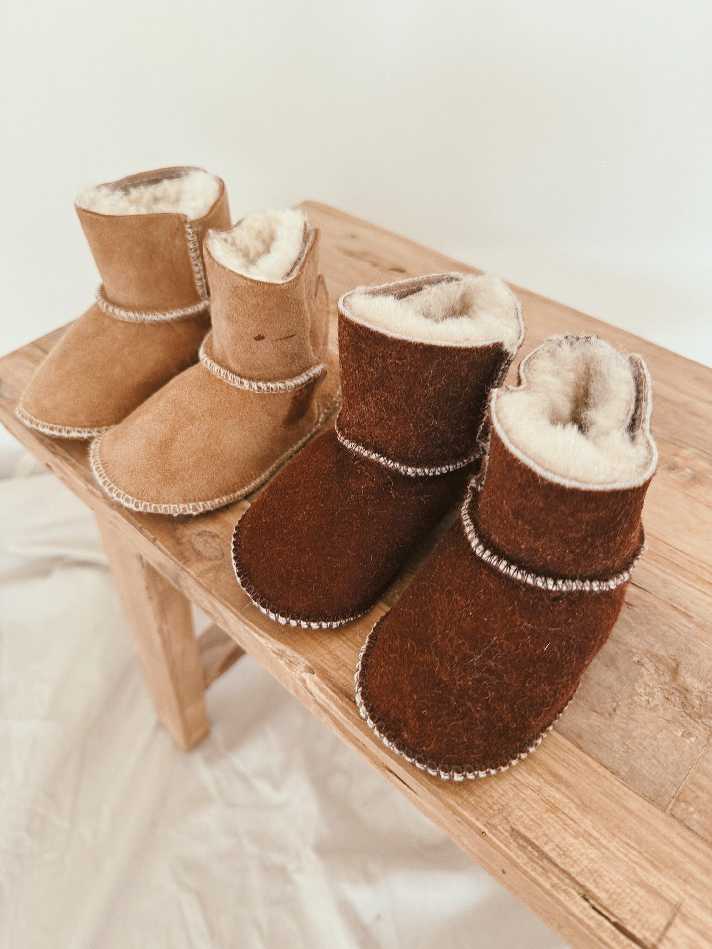 Brown Baby Natural Sheepskin Boots